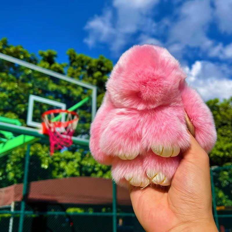 π₯ Handmade Soft Bunny Fur Ball Keychain β Cute & Stylish Must-Have!