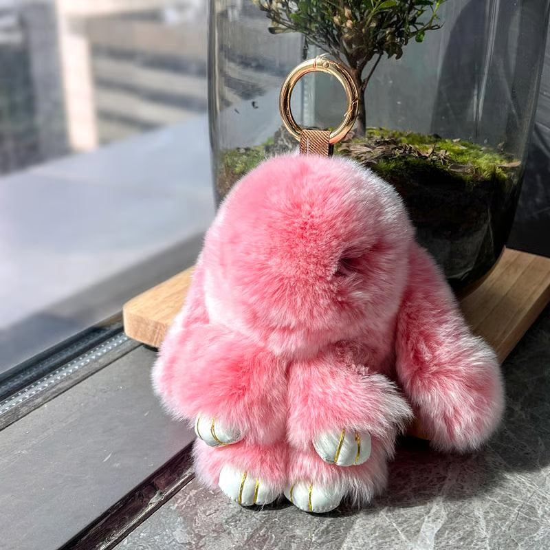 π₯ Handmade Soft Bunny Fur Ball Keychain β Cute & Stylish Must-Have!