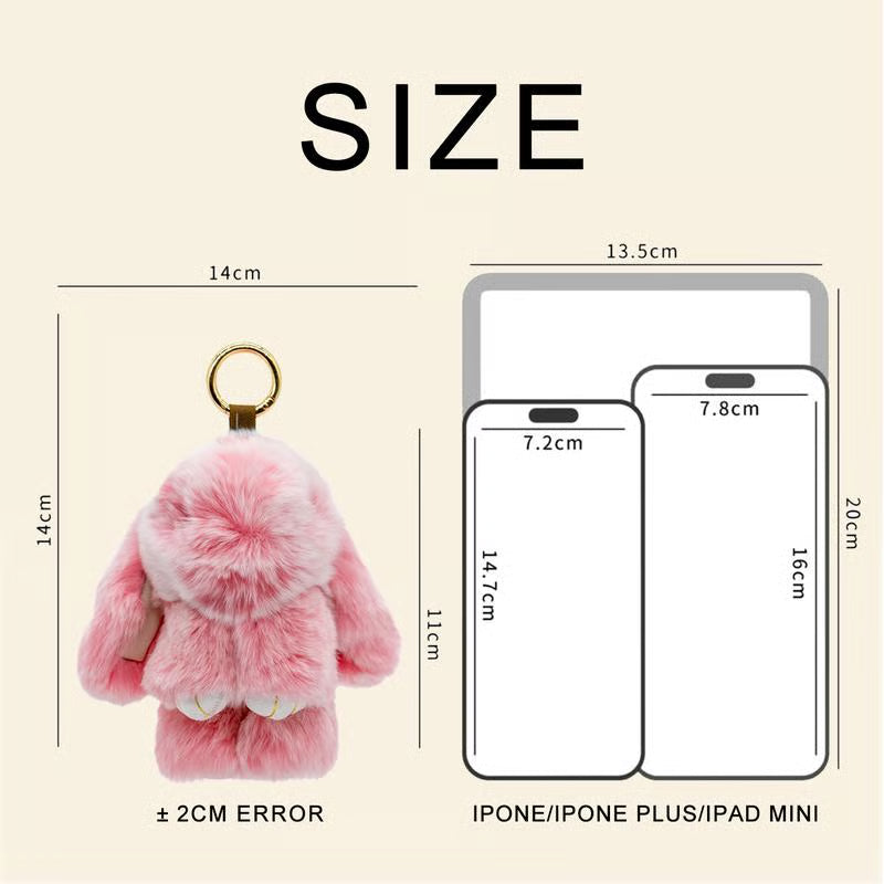 π₯ Handmade Soft Bunny Fur Ball Keychain β Cute & Stylish Must-Have!